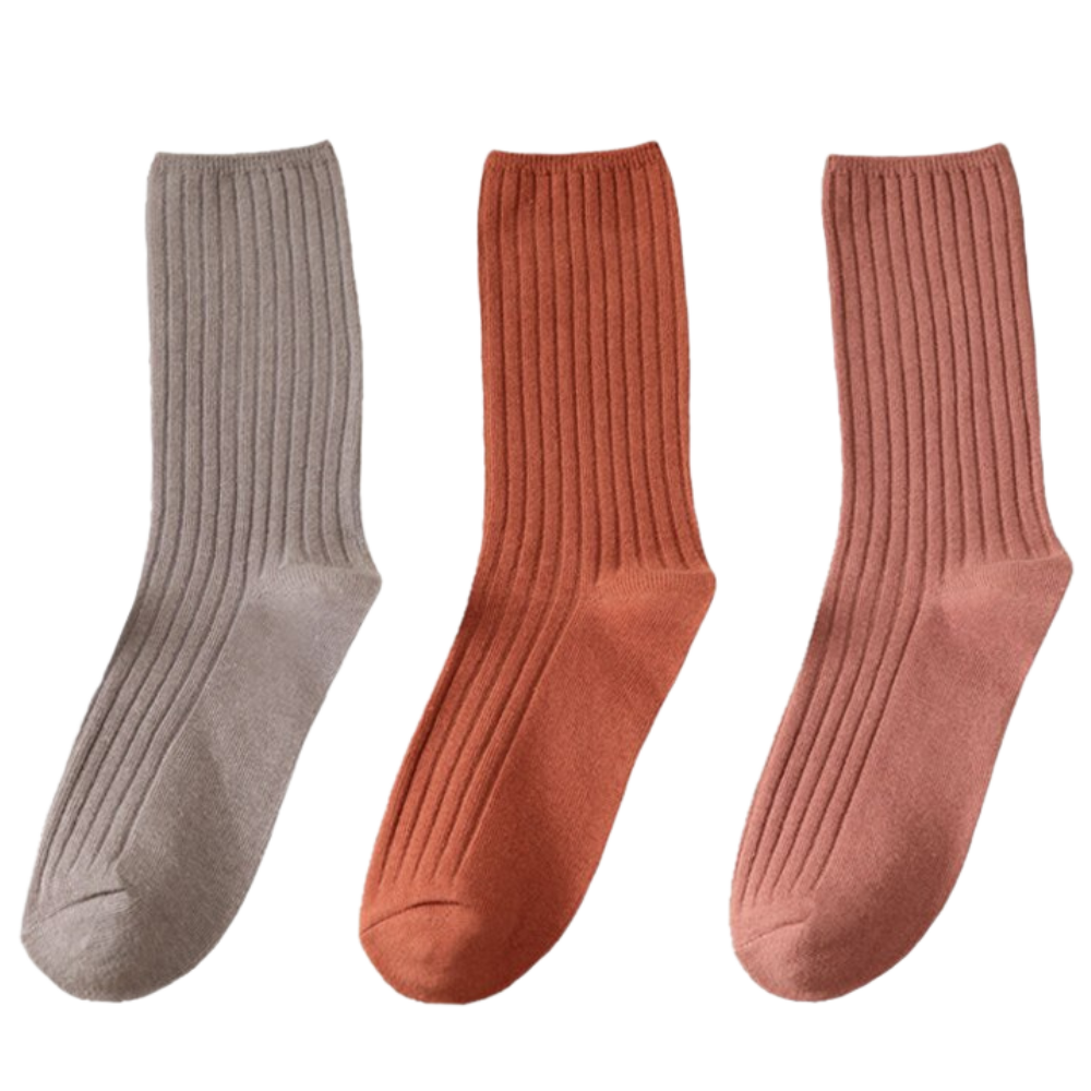 3 Paires de chaussettes côtelées en coton pour femmes – Image 25