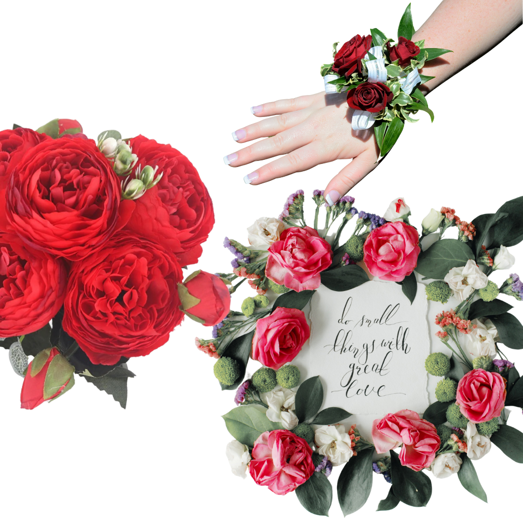 Bouquet de fleurs artificielles en soie, pivoines et roses – Image 7