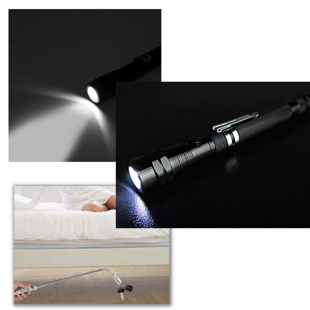 Lampe de poche à LED magnétique et télescopique – Image 4