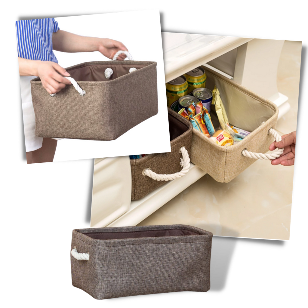 Panier à linge élégant avec poignées en corde – Image 3