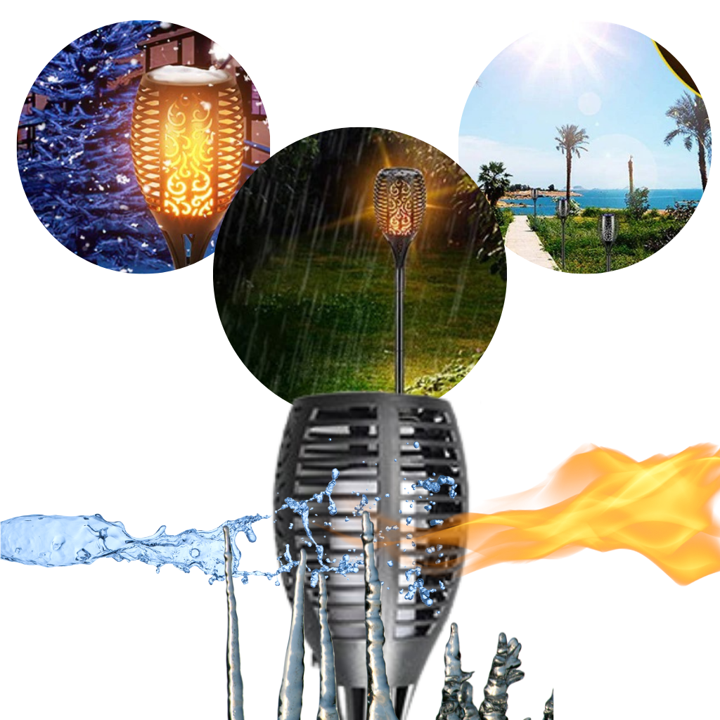 Lampe torche solaire à LED avec flamme – Image 5