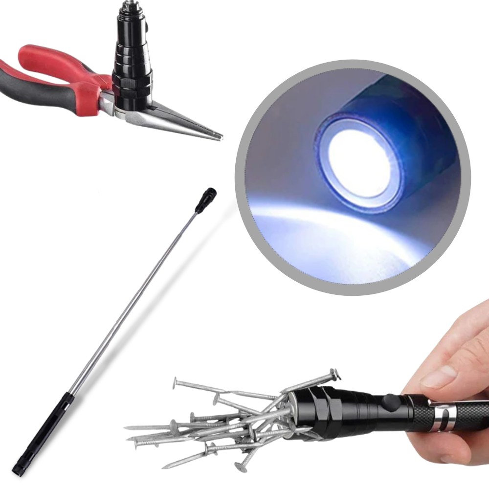 Lampe de poche à LED magnétique et télescopique – Image 6